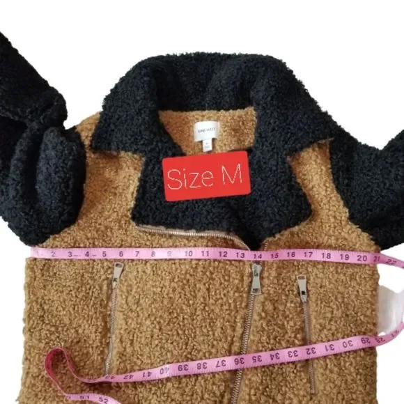 1 DAY SALE NEW Nine West MOTO Teddy/Sherpa Jacket - Picture 5 of 12